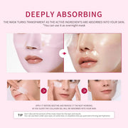 Pink Collagen Gel Face Mask – Salmon PDRN Hydrogel Jelly Sheet, Deep Hydration, Anti-Aging & Skin Tone Balance