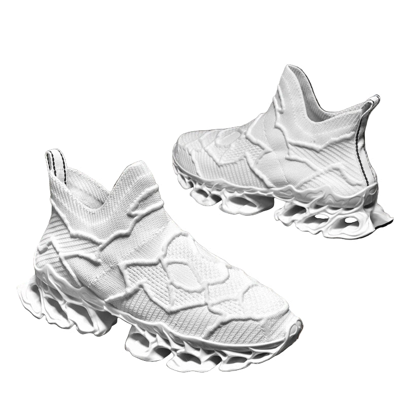 Men’s Flyknit Sneakers (Additional Colors) - Flame Sole Luxury Trainers, Breathable Running Shoes, Streetwear Fashion Sneakers