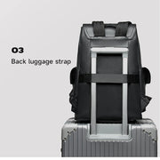 Septwolves Leather Business Backpack - Large Waterproof Laptop Bag for Men with Flip Cover & Multiple Compartments