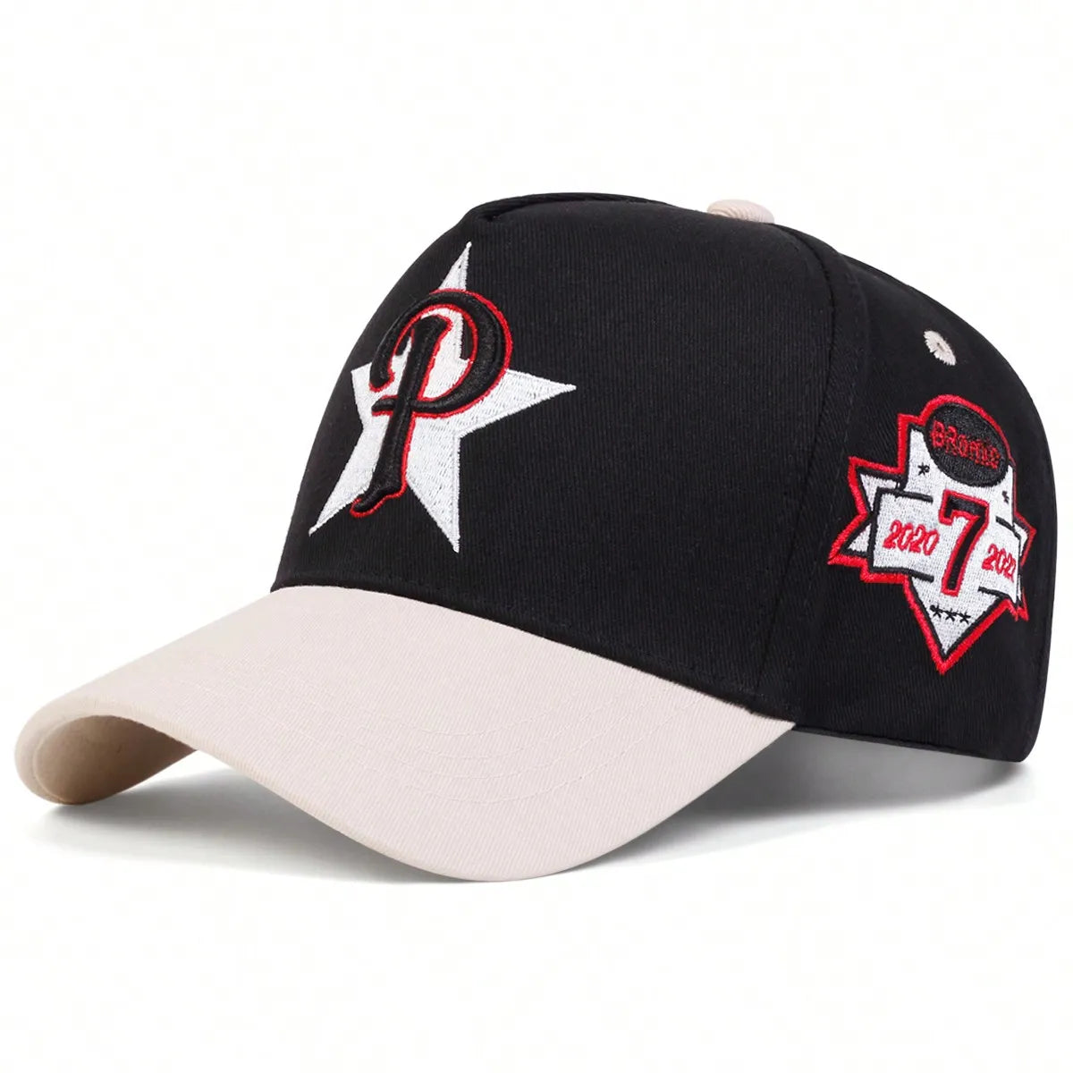 Five-Pointed Star P Letter Embroidery Baseball Cap - Adjustable Streetwear Baseball Hat