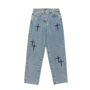 Men’s Baggy Wide Leg Jeans - Streetwear Loose Fit Denim Cargo Pants with Pockets - Korean Fashion Straight Jeans