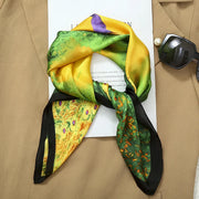 Luxury Fashion Print Silk Square Scarf - 70×70cm Soft Satin Neckerchief Hairband & Bag Accessory for Women