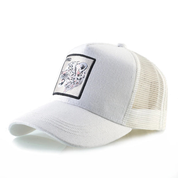 Animal Patch Trucker Hat – Embroidered Animal Baseball Cap, Adjustable Snapback for Men & Women, Cotton Streetwear Visor Hat