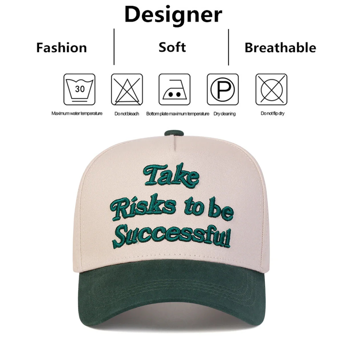 Take Risks to Be Successful Cap - Motivational Embroidered Trucker Hat | Adjustable Unisex Streetwear