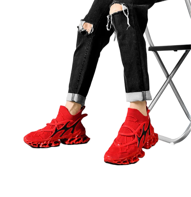 Men’s Flame Sole Sneakers V.2 - Luxury Streetwear Sneakers, Breathable Flyknit Running Shoes