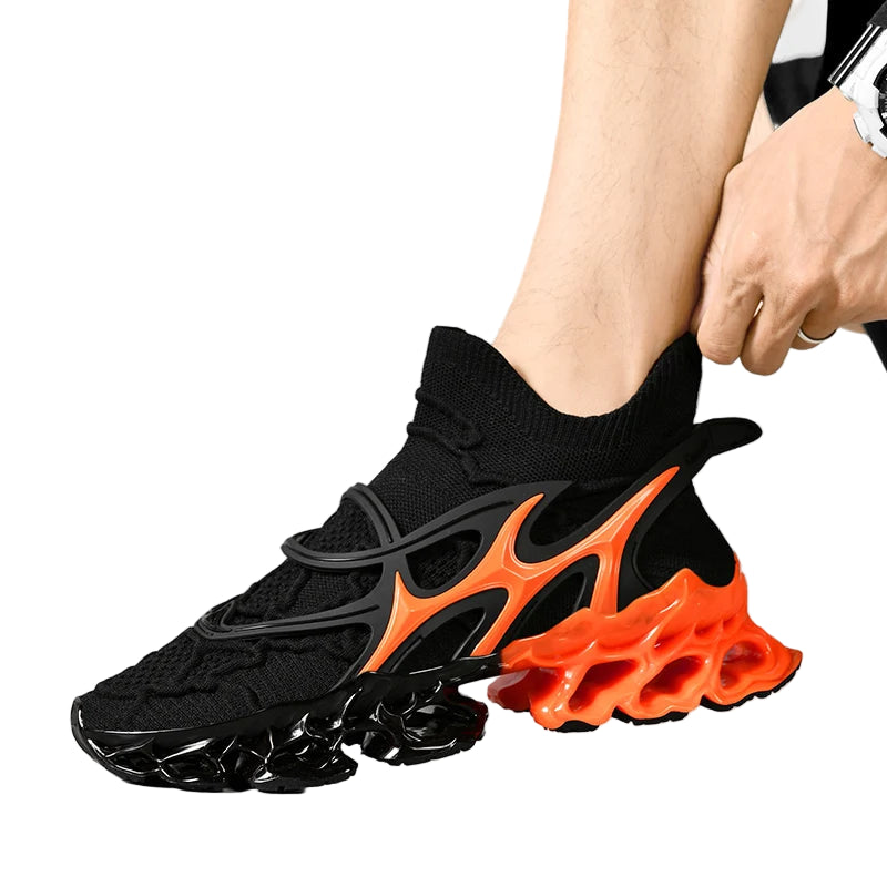 Men’s Flame Sole Sneakers V.2 - Luxury Streetwear Sneakers, Breathable Flyknit Running Shoes