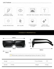 Y2K Sunglasses - Trendy Rectangle Sunglasses, Designer UV400 Shades for Men and Women