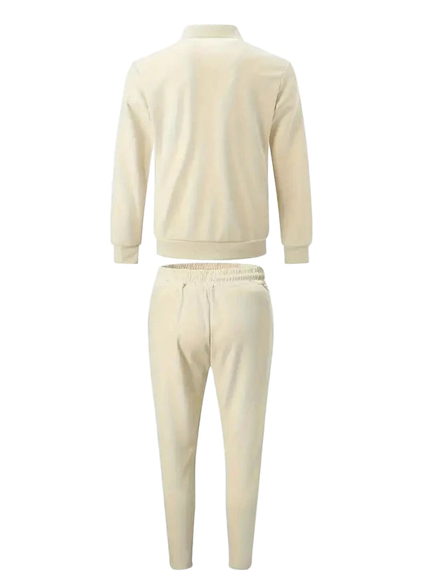 2 Pieces Classic Men's Sportswear Set - Soft, Breathable, Full Zip Tracksuit | Autumn Winter Casual Outfit