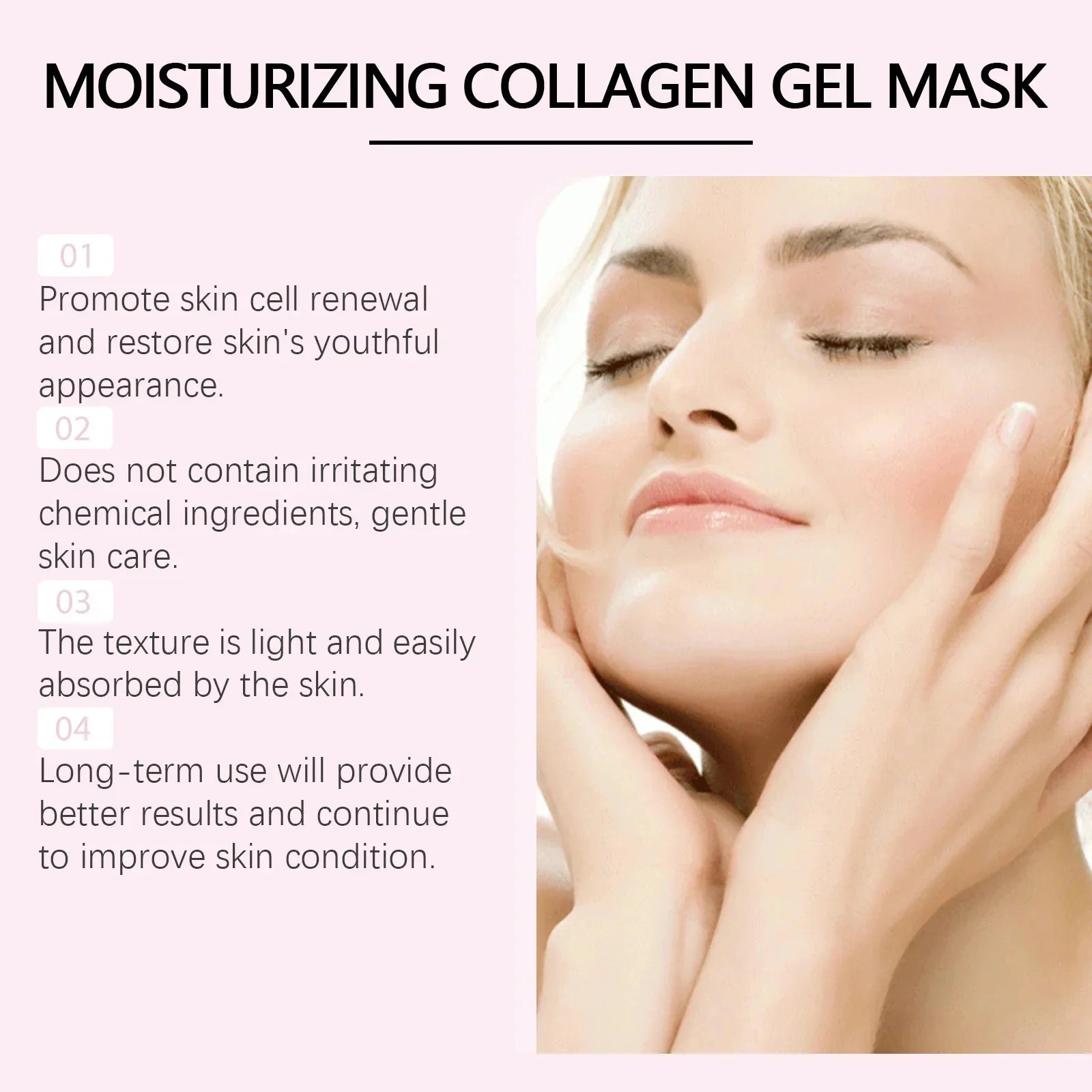 Pink Collagen Gel Face Mask – Salmon PDRN Hydrogel Jelly Sheet, Deep Hydration, Anti-Aging & Skin Tone Balance