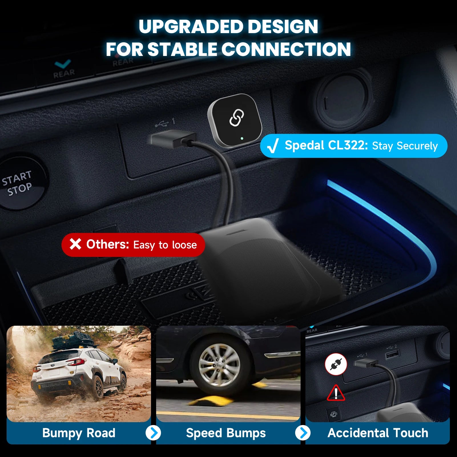 2-in-1 Wireless CarPlay & Android Auto Adapter – Plug & Play, Auto Connect, Converts Wired to Wireless for iPhone & Android (2017+ Cars)