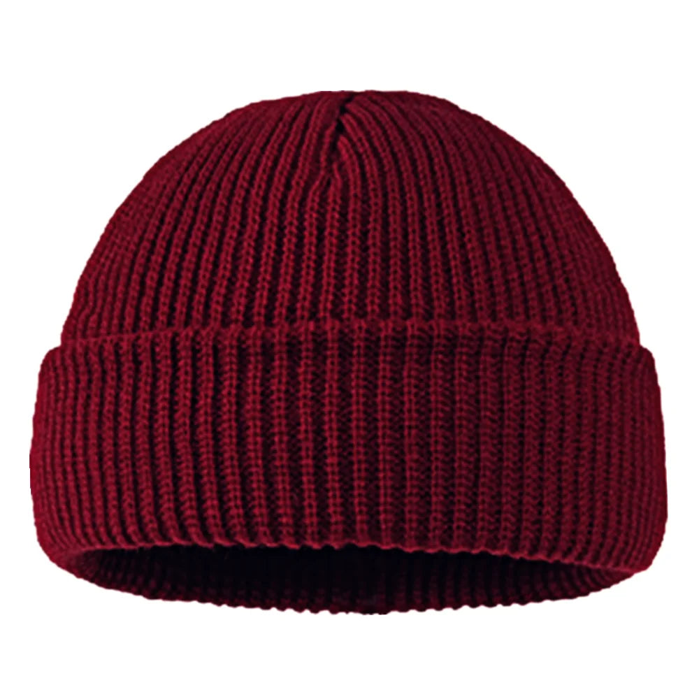 Unisex Knit Beanie - Casual Hip Hop Skull Cap | Warm Winter Wool-Style Acrylic Hat Streetwear