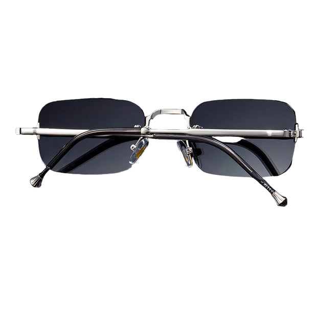 Small Frame Rimless Rectangle Sunglasses – 2025 Vintage Punk UV400 Shades for Men | Luxury Alloy Frame Gradient Eyewear