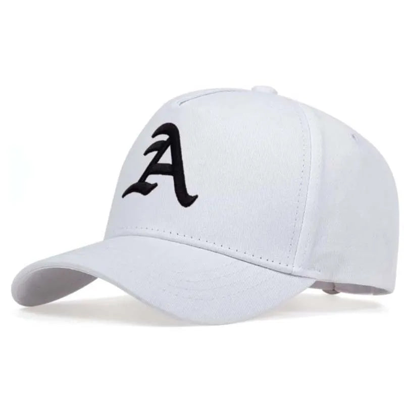 Letter "A" Embroidered Baseball Cap Cotton Adjustable Trucker Hat for Men | Summer Snapback Sun Cap