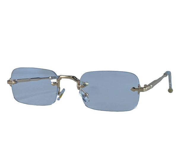 Small Frame Rimless Rectangle Sunglasses – 2025 Vintage Punk UV400 Shades for Men | Luxury Alloy Frame Gradient Eyewear