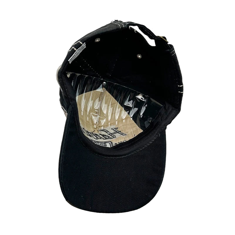 Vintage Washed Embroidered Baseball Cap - Cotton Snapback for Men & Women | Adjustable Distressed Hat