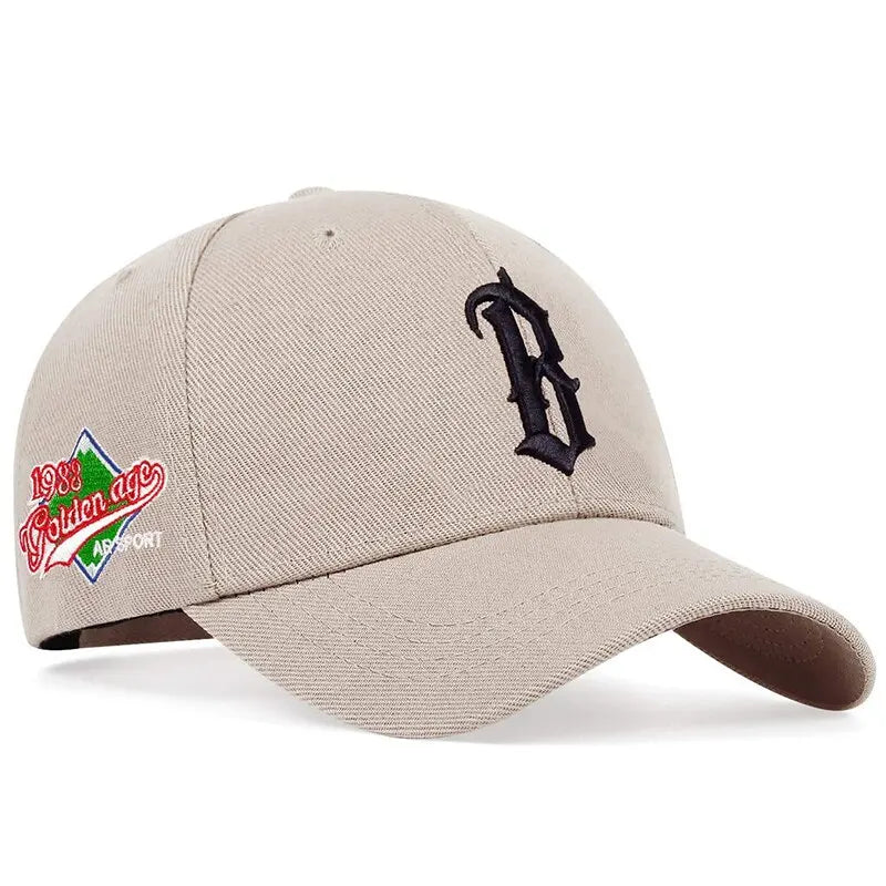 B Letter Embroidered Baseball Cap - Adjustable Hip Hop 1988 Hat | Unisex Sun Protection Snapback