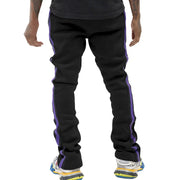 Urban Flare Joggers - Slim-Fit Stacked Pants, Y2K Streetwear Sweatpants with Striped Legs