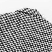 Autumn Thousand Grid Blazer - Women's Long Sleeve Double Breasted Jacket | European Style Casual Suit Coat