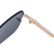 Small Frame Rimless Rectangle Sunglasses – 2025 Vintage Punk UV400 Shades for Men | Luxury Alloy Frame Gradient Eyewear