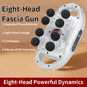 Fascia Gun Deep Tissue Massage Gun – 12/8 Heads, High-Frequency Electric Muscle Massager for Neck, Back & Legs