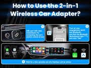 2-in-1 Wireless CarPlay & Android Auto Adapter – Plug & Play, Auto Connect, Converts Wired to Wireless for iPhone & Android (2017+ Cars)