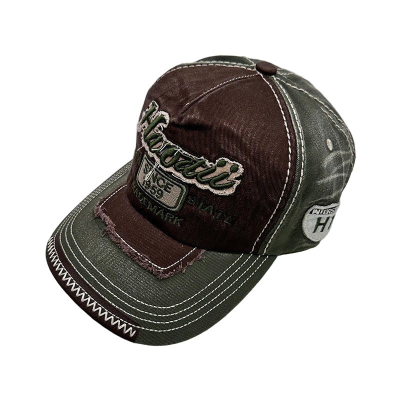Vintage Washed Embroidered Baseball Cap - Cotton Snapback for Men & Women | Adjustable Distressed Hat