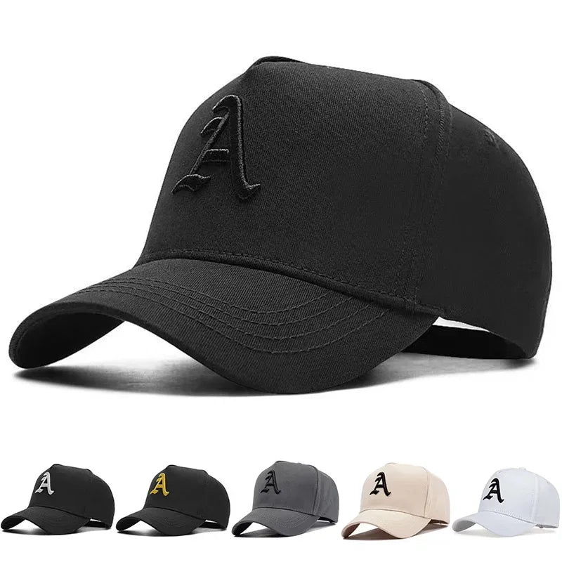Letter "A" Embroidered Baseball Cap Cotton Adjustable Trucker Hat for Men | Summer Snapback Sun Cap - Legendary Branding