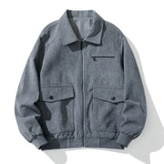 Men’s Corduroy Lapel Jacket – Korean Style Zip-Up Coat | Autumn Winter Fashion Casual Outerwear