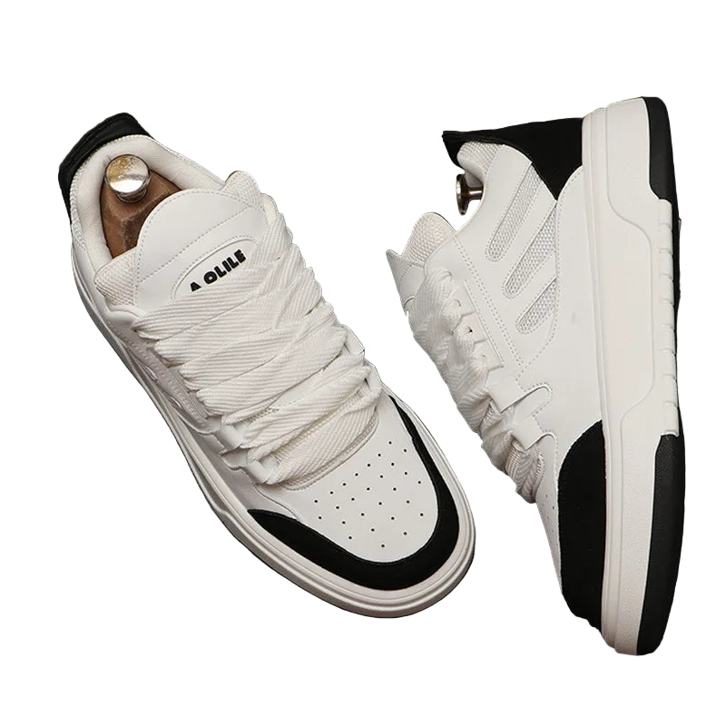 "A Olile" Luxury Designer Sneakers – Men’s Chunky Sole Shoes, Split Leather Hip-Hop Casual Fashion Sneakers