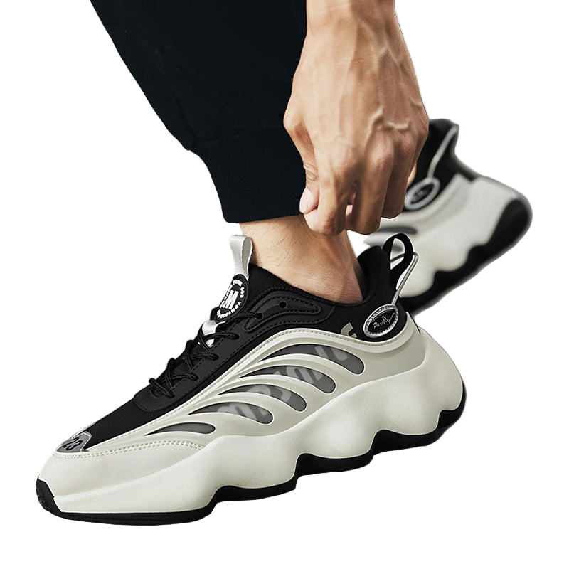 HydroPulse Street Runners – Men’s Breathable Mesh Sneakers, Lightweight TPU Sole Trainers, Casual Running Shoes