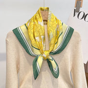 Luxury Fashion Print Silk Square Scarf - 70×70cm Soft Satin Neckerchief Hairband & Bag Accessory for Women