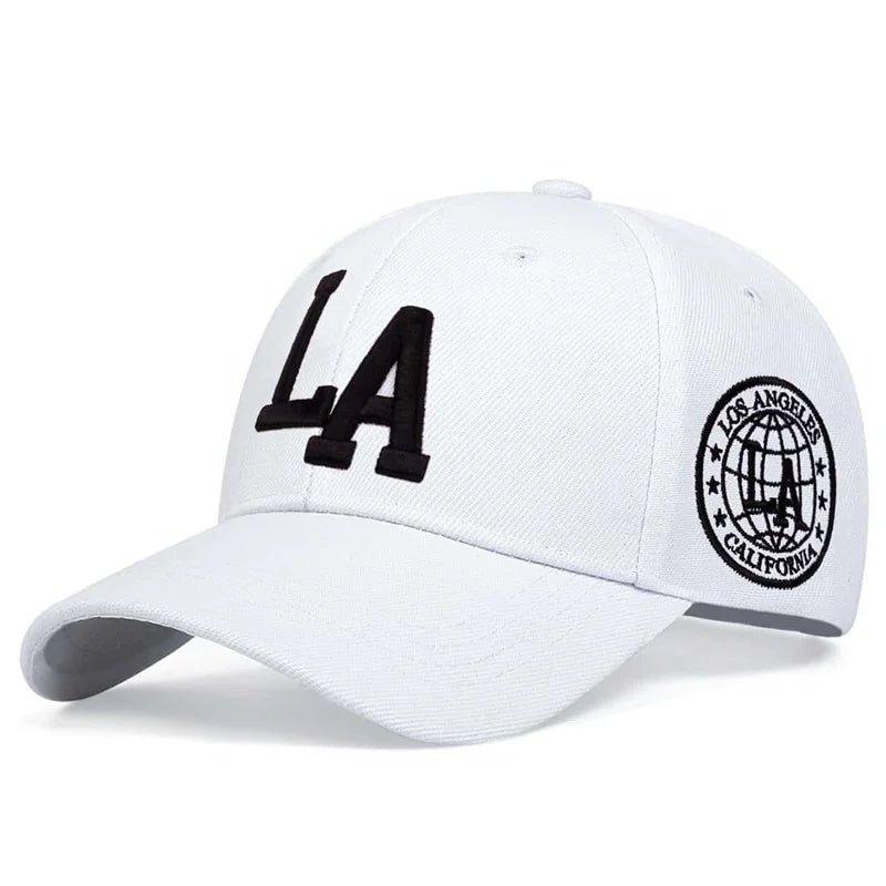 LA Embroidered Snapback Cap - Adjustable Unisex Baseball Hat | Casual Outdoor Streetwear Cap