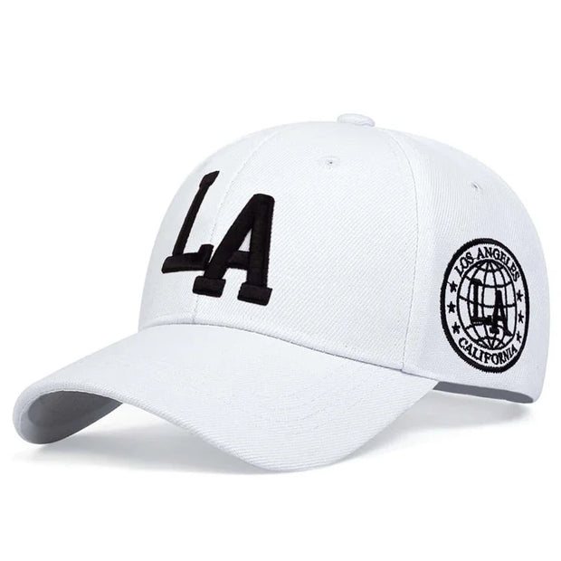 LA Embroidered Snapback Cap - Adjustable Unisex Baseball Hat | Casual Outdoor Streetwear Cap