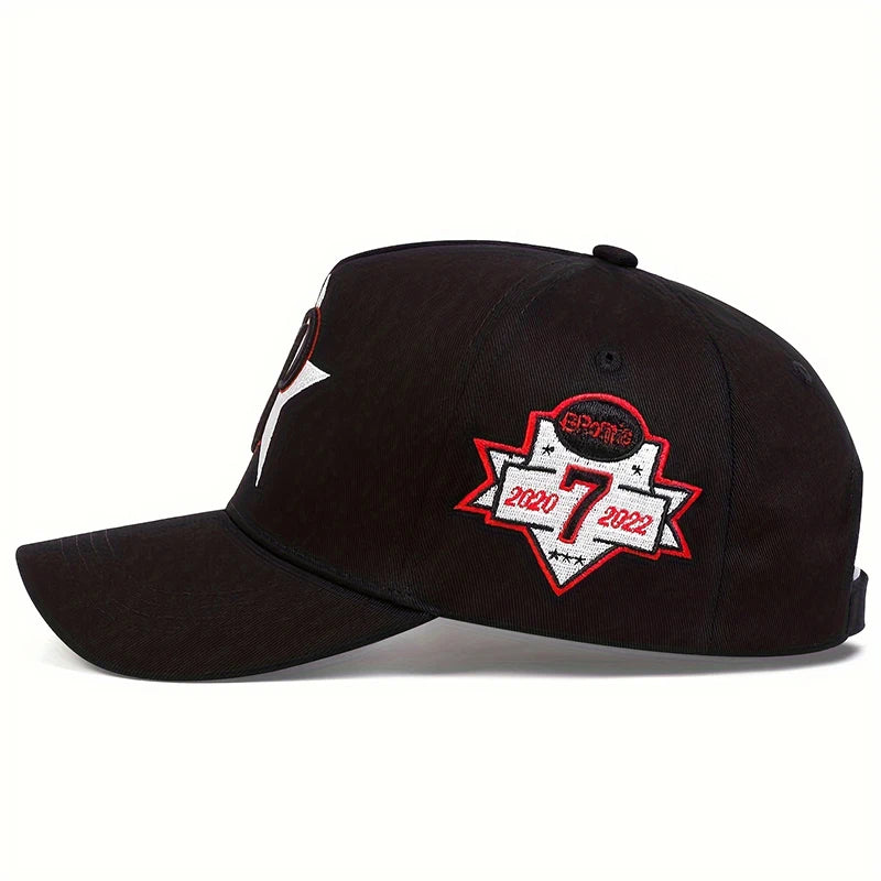Five-Pointed Star P Letter Embroidery Baseball Cap - Adjustable Streetwear Baseball Hat