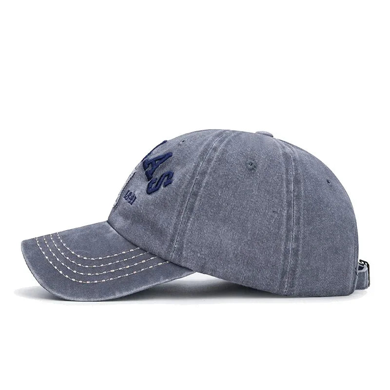 DALLAS 3D Embroidered Baseball Cap – Unisex Adjustable Cotton Hat, Casual Streetwear Snapback