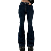 RetroBell™ Bootcut Jeans – Women’s Slim Fit Flare Denim with Vintage Wash | High Waist Bell Bottom Trousers