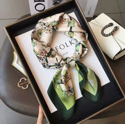 Luxury Fashion Print Silk Square Scarf - 70×70cm Soft Satin Neckerchief Hairband & Bag Accessory for Women