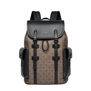 Septwolves Leather Business Backpack - Large Waterproof Laptop Bag for Men with Flip Cover & Multiple Compartments