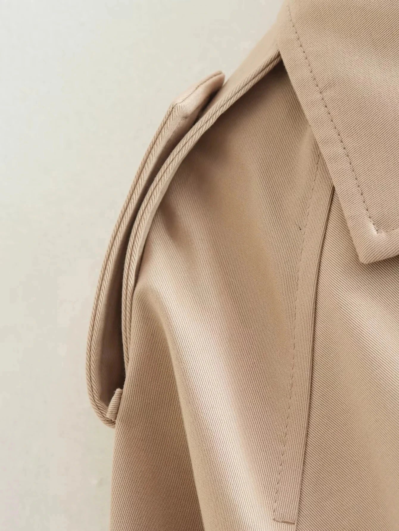 Belted Cropped Trench Jacket - Women’s Vintage Double Breasted Streetwear Coat, Spring Casual Outwear