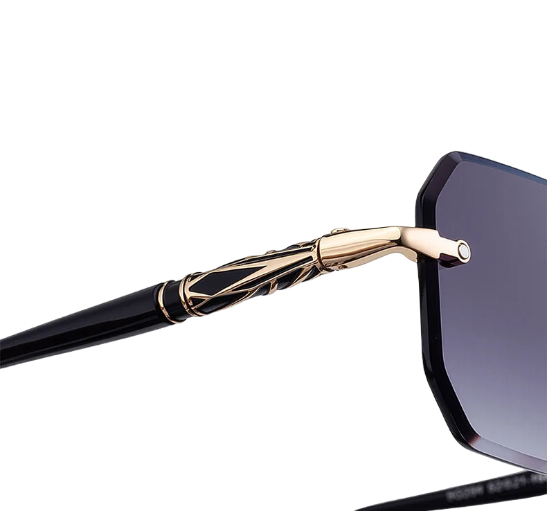 Square Rimless Sunglasses for Men – 2025 Luxury Steampunk Polygon Gradient UV400 Shades by KIM7KIM | Trendy Frameless Eyewear