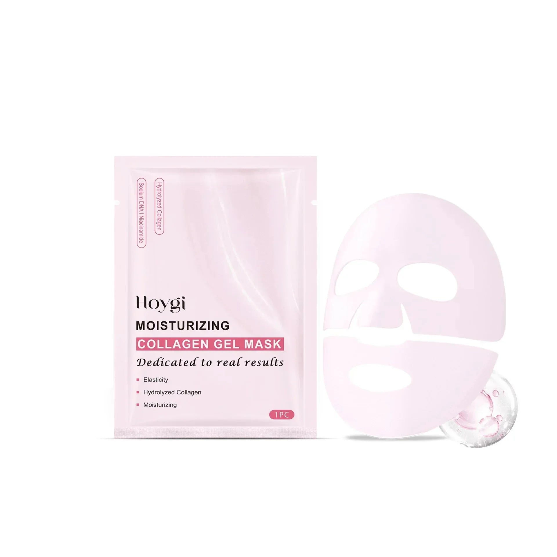 Pink Collagen Gel Face Mask – Salmon PDRN Hydrogel Jelly Sheet, Deep Hydration, Anti-Aging & Skin Tone Balance