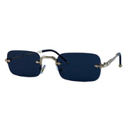 Small Frame Rimless Rectangle Sunglasses – 2025 Vintage Punk UV400 Shades for Men | Luxury Alloy Frame Gradient Eyewear
