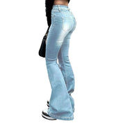 RetroBell™ Bootcut Jeans – Women’s Slim Fit Flare Denim with Vintage Wash | High Waist Bell Bottom Trousers