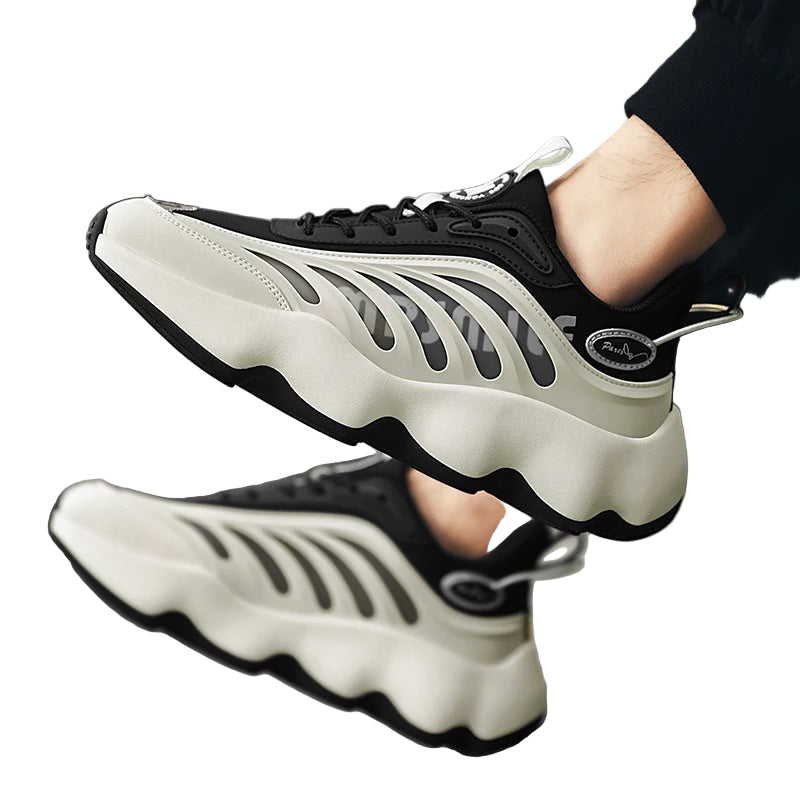 HydroPulse Street Runners – Men’s Breathable Mesh Sneakers, Lightweight TPU Sole Trainers, Casual Running Shoes