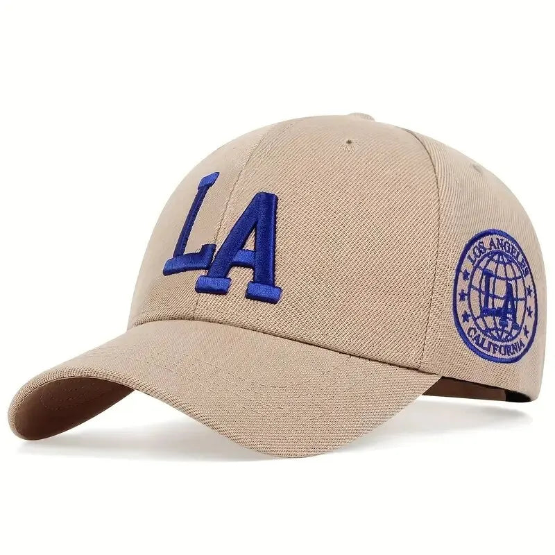 LA Embroidered Snapback Cap - Adjustable Unisex Baseball Hat | Casual Outdoor Streetwear Cap