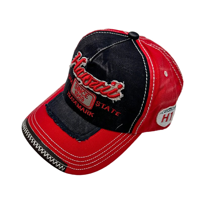 Vintage Washed Embroidered Baseball Cap - Cotton Snapback for Men & Women | Adjustable Distressed Hat