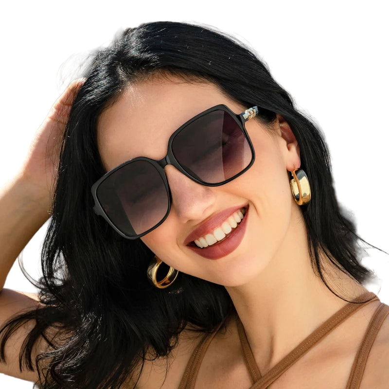 Women’s Oversized Square Gradient Sunglasses – Big Frame Y2K Eyewear, Trendy UV-Proof Shades, Colorful Street Style