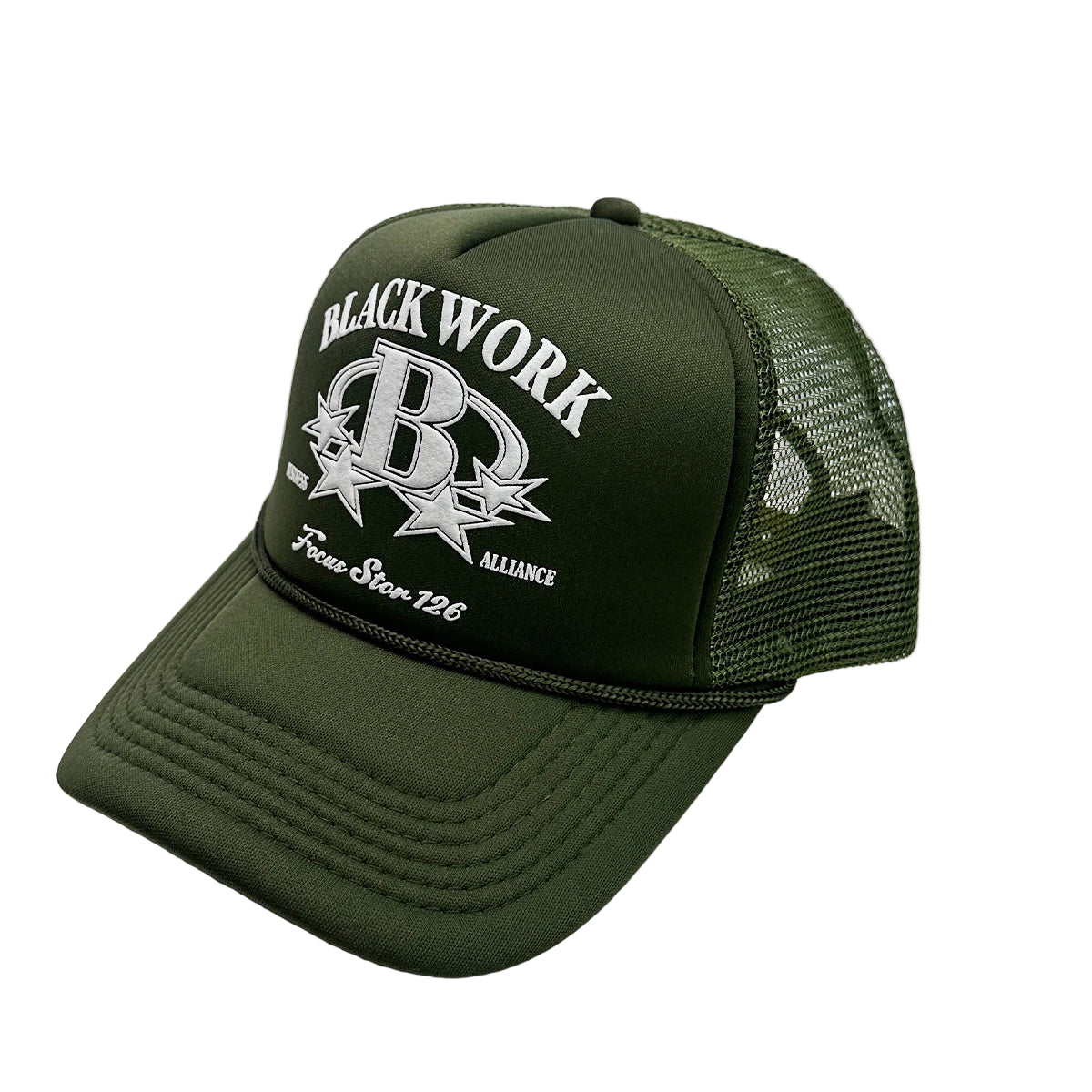 "Blackwork" 3D Letter Trucker Hat - Mesh Baseball Cap, Adjustable Summer trucker Hat