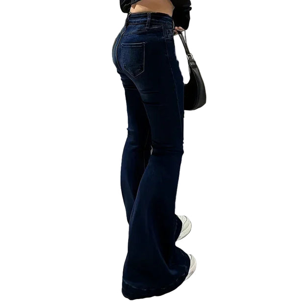 RetroBell™ Bootcut Jeans – Women’s Slim Fit Flare Denim with Vintage Wash | High Waist Bell Bottom Trousers