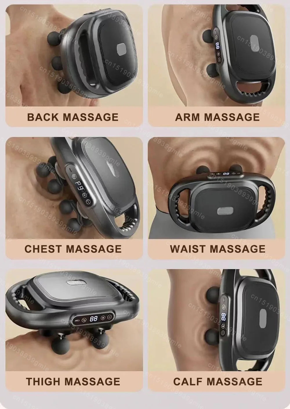 Fascia Gun Deep Tissue Massage Gun – 12/8 Heads, High-Frequency Electric Muscle Massager for Neck, Back & Legs